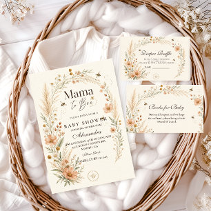 Invitation Mama To Bee Fête de Naissance Botanique