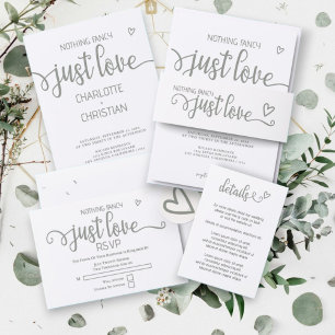 Nichts Extravagant nur Liebe Minimalistisch Hochze Runder Aufkleber