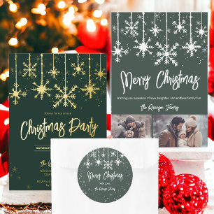 Invitation En Aluminium gala d'or neige élégante fêtes de noël