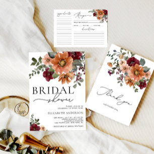 Blumenmuster-Brautparty-Rezept-Karte für Wasserfar