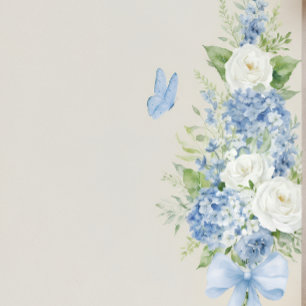Carte De Remerciements Quelque Chose d'Hortensia Bleu