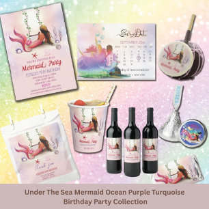 Meerjungfrau unter der Geburtstagspartei Einladung