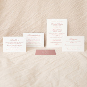 Carte D'accompagnement Classic Elegant Rose Gold Mariage Logement 