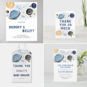 Dark Blue Galaxy Space Baby Dusche Schnuller Jagd Poster