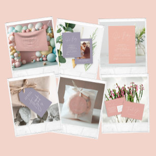 Babydusche Dank rot rosa elegant modern Einladung