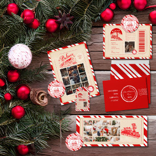 Invitation En Aluminium 9 Photo Polar Express billet de Noël