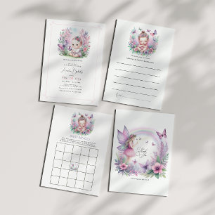 Invitations En Acrylique Fée Papillon Jardin Fbattage Baby shower d'amour