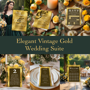 Sachets En Papier Elegant Gold Vintage Map Mariage