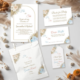 Pampas Grass Team Boy Abstimmung Geschlechteroffen Button