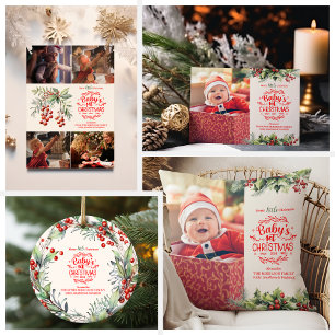 Foto Elegant Floral Baby's First Christmas Kaffeetasse