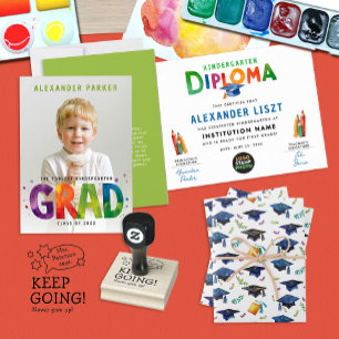 Niedliches Kinderdiplom für farbenfrohe Kinder Abs Poster