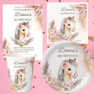 Pferde pony Geschenke beige niedliche Pferde Blume Kaffeetasse