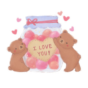 Valentinstag: Teddybär und rosa Oldtimer Feiertagskarte