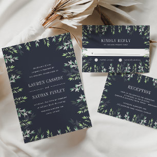 Carte d'information de réception de mariage Winter