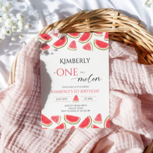Étiquette Pour Bouteilles D'eau Anniversaire de la pastèque, un dans un Melon Anni