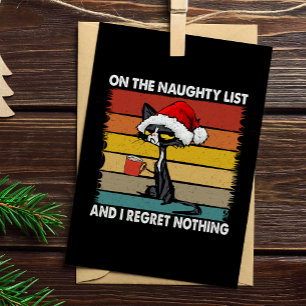 Grumpy Christmas Cat auf der Naughty List Feiertagskarte