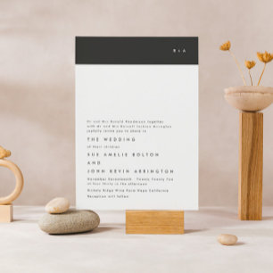 Schwarze Terracotta Streifen Monogramm Unterkunft RSVP Karte