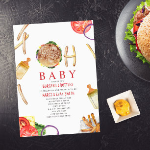 OH Baby Burgers & Baby Talk Baby Dusche Einladung