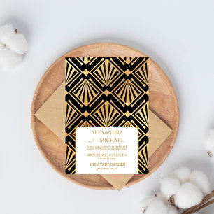 Invitation Tout En Un Glam Art Déco Black Gatsby 1920 Style Mariage