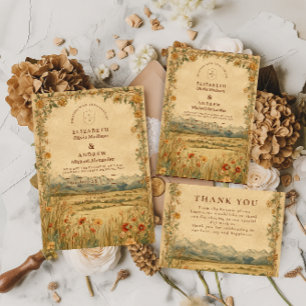 Cartons Réponse Mariage à la Montagne de Prairie Dorée