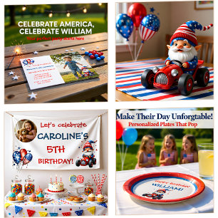 4. Juli Gnom Kindergeburtstag  Banner