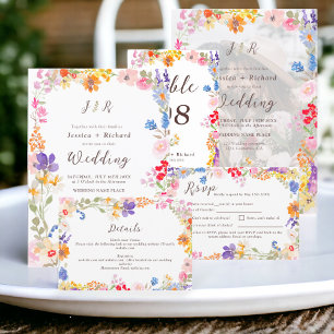 Boho garden Sommerblumenparadies Foto Hochzeit Einladung