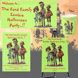Invitation Enfants Zombie Famille Halloween