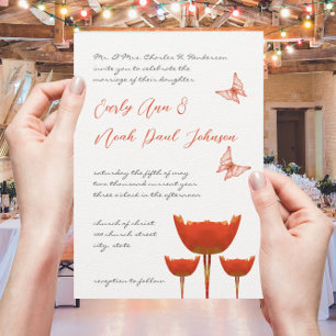 Oranger Mohn Hochzeitseinladung Einladung