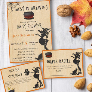 Diaper Raffle Baby Brewing Hexe Halloween Begleitkarte
