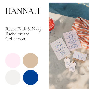 Retro Moderne rosa und navy Bachelorette Große Geschenktüte