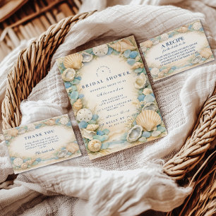 Carte De Remerciements Sandy Shores Seashell Fête de Mariage