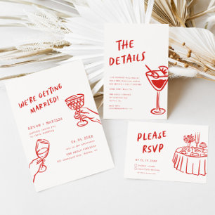 Cartons Réponse Funky Fun Moderne Rétro QR Code Mariage