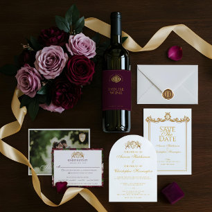 Royal Muse Medieval Fantasy Verziert Plum Wedding Tischnummer