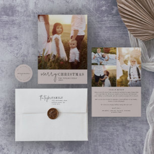 Cartes Pour Fêtes Annuelles Photo de Noël neutre et moderne année en revue