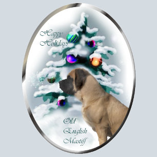 Alte englische Mastiff-Weihnachtsgeschenke Feiertagskarte