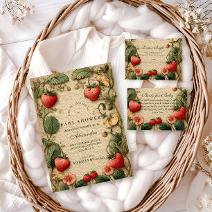 Serviette En Papier Fête de naissance Cottagecore à la fraise