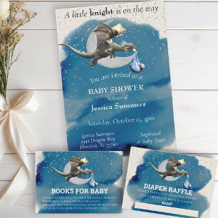 Eine kleine Ritter-Drachen-Baby-Party per Post Einladung