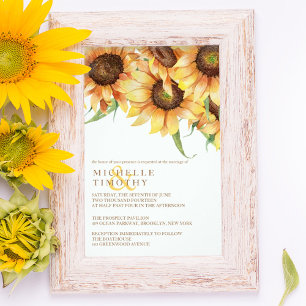 Fleurs de soleil de pays Invitations de mariage