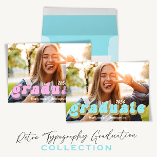 Graduate Typografy Foto QR Code Social Media Postkarte