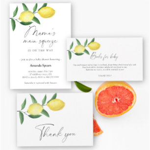 Lemon Baby Shower Mama's Haupt Squeeze Einladung
