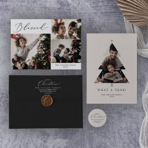 Cartes Pour Fêtes Annuelles Vert minimaliste Simple Qu'Un Noël D'Année