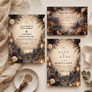 Save The Date Mariage d'hiver gothique et sombre