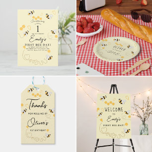Elegant 1. Bumble Bee Day Birthday Honey Dankeskarte