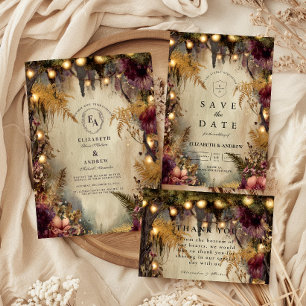 Save The Date Lumières de la Forêt Enchantée Mariage Floral