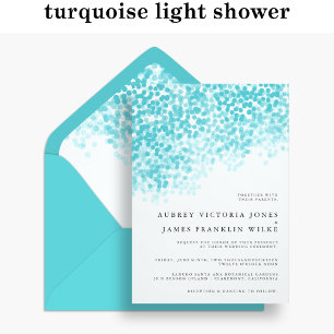 Türkisfarbene Lichtdusche   Einladungen zur Hochze