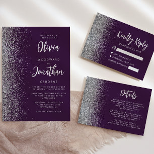 Invitation Mariage de calligraphie de Parties scintillant d'a