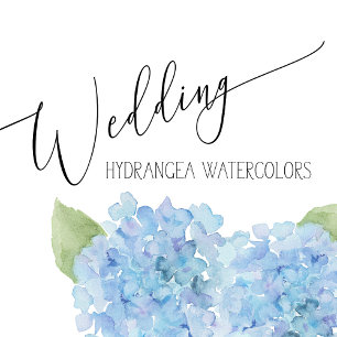 Blue Floral Hydrangea design Faire-part de mariage