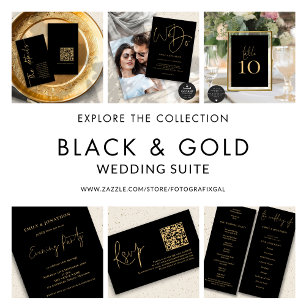 Save The Date Classy 2 Photos Gold Black Mariage