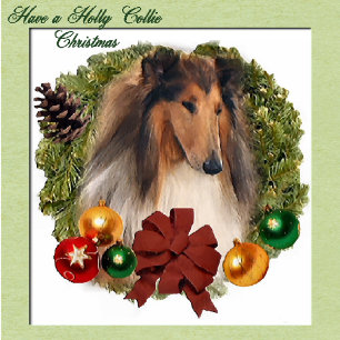 Rough Collie Christmas Geschenke Feiertagskarte
