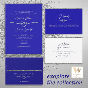 Silver Royal Blue Wedding Tischnummer